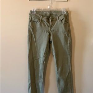 Green skinny jeans